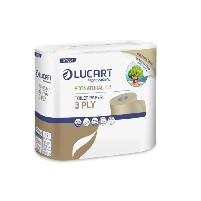 Papier toaletowy EcoNatural 4.3 LUCART 30m, 3W, op.4rol. (wor./14)