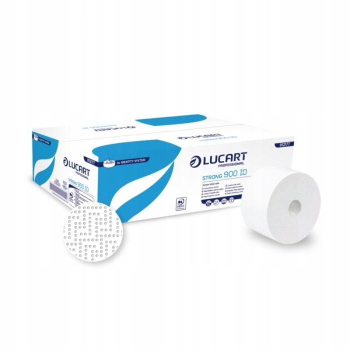 Toilet paper Strong 900ID LUCART 202m, 2W, pack12 rols JUMBO autocut, paper thimble