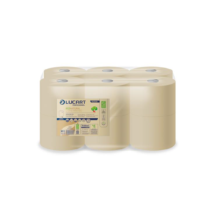 EcoNatural L-ONE LUCART toilet paper 180m, 2W, op.12rol. JUMBO - MINI 180 central dosing