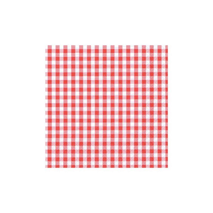 Napkins 33x33 VICHY red grid, 1/4, pack of 30 pcs.