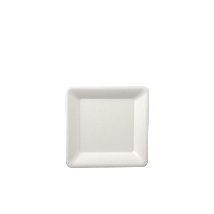 Talerz z trzciny cukrowej kwadrat 16x16 cm, biały, opakowanie 50szt (k/10)