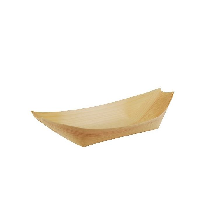 FINGERFOOD - miseczka z drewna 19xh.10cm "łódka" op. 50 sztuk