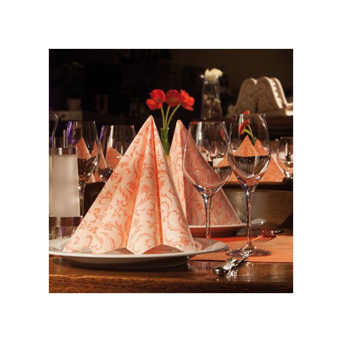 Napkins PAPSTAR Royal Collection Damascato 40x40 nectarine, pack of 50pcs