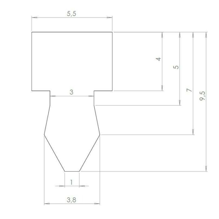 Silicone for frames/matrices T 5,5x3,8mm do RK 1900