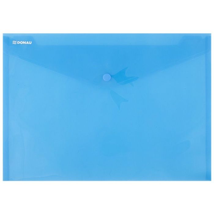 Envelope Wallet DONAU press stud, PP, A4, 180 micron, blue
