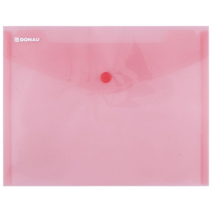 Envelope Wallet DONAU press stud, PP, C5, 180 micron, red