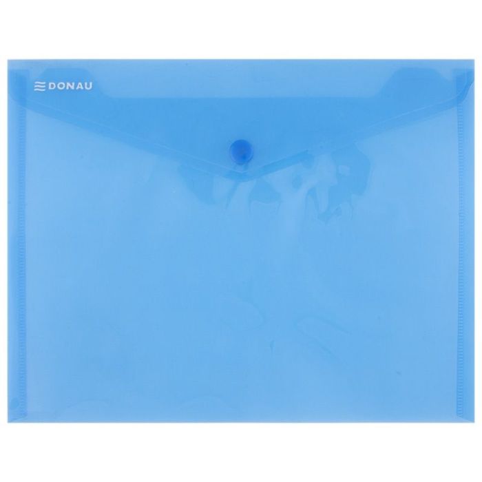 Envelope Wallet DONAU press stud, PP, C5, 180 micron, blue