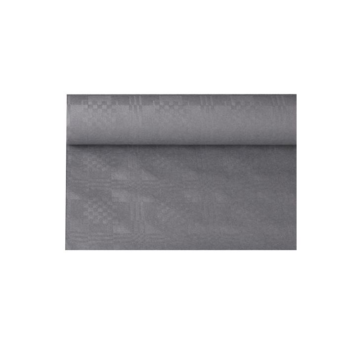 Paper tablecloth 1,2m x 6m grey, damascus embossing