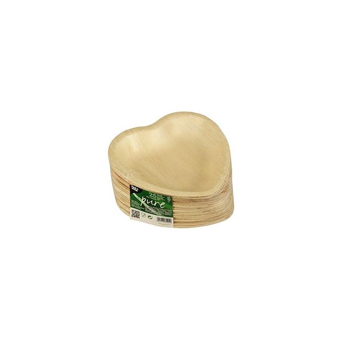 Talerz PURE z liści palmowych SERCE 15,5x3 cm op. 25 sztuk