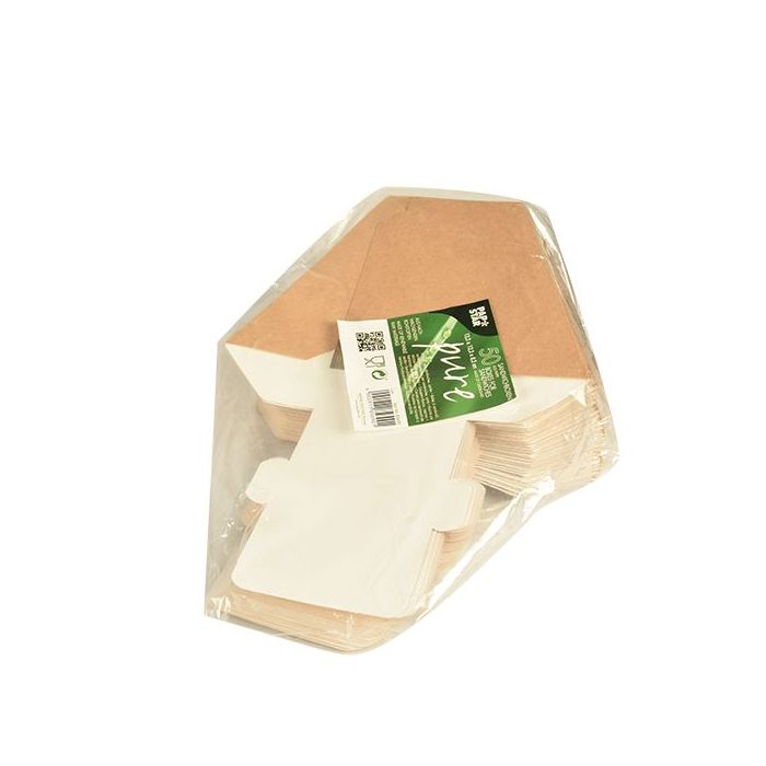 Boxes for sandwiches made of cardboard, PLA-coated with a window, pure", 12.3 cm x 12.3 cm x 8.2 cm, brown, price per 50pcs"