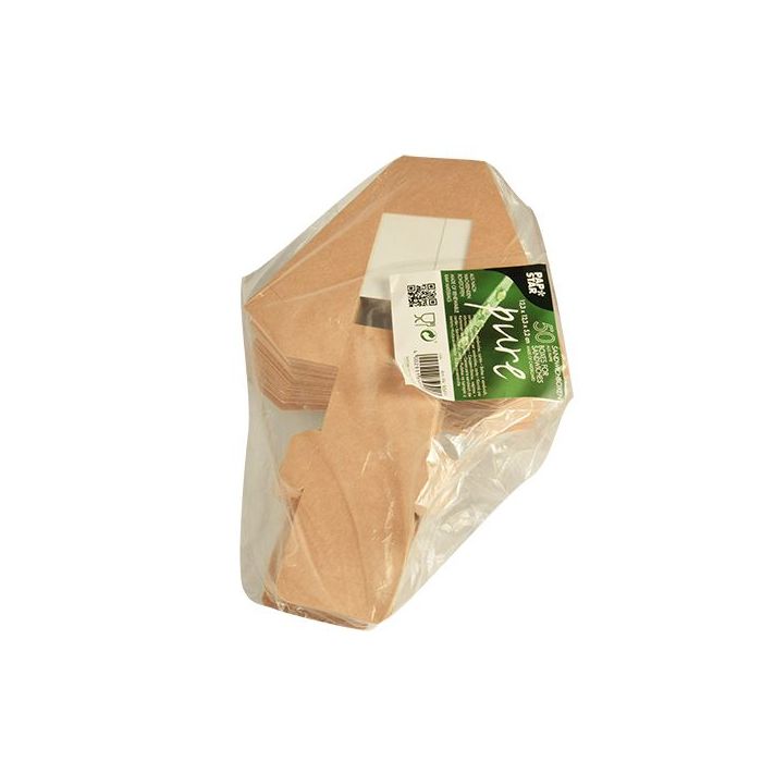 Boxes for sandwiches made of cardboard, PLA-coated with a window, pure", 12.3 cm x 12.3 cm x 5.2 cm, brown, price per 50pcs"
