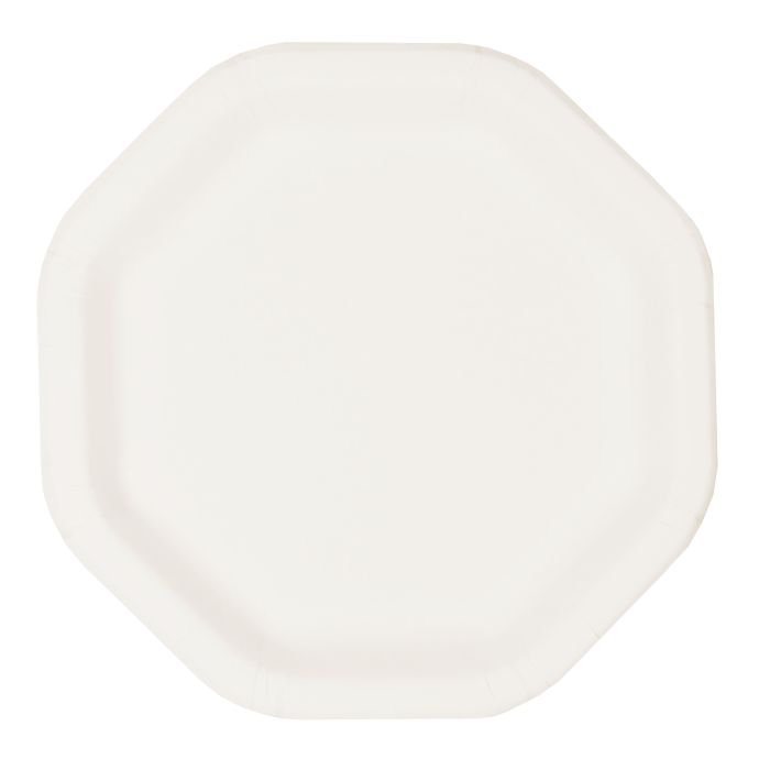 Pure octagonal paper plates, size: 23.5 cm x 23.5 cm, price per package 50pcs