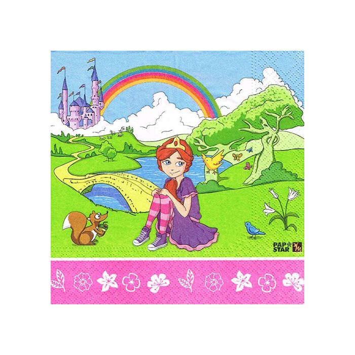 MX Napkins 33x33 3-ply, 20pc, PRINCESS print, Magic Xperience