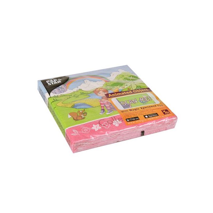 MX Napkins 33x33 3-ply, 20pc, PRINCESS print, Magic Xperience
