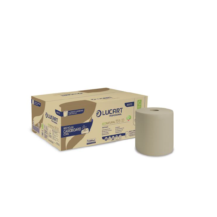 Paper towel role MIDI EcoNatural 155 ID LUCART 155m, 2W (k/6) autocut, paper thimble