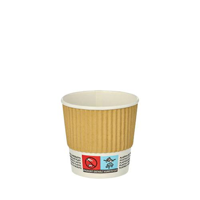 PAP/PLA DW 100ml kraft cup op.25pcs. (k/20) dia.60mm