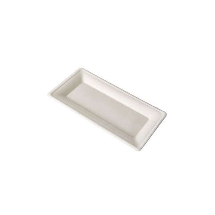 Sugar cane tray 13x26cm PURE, 50 pieces