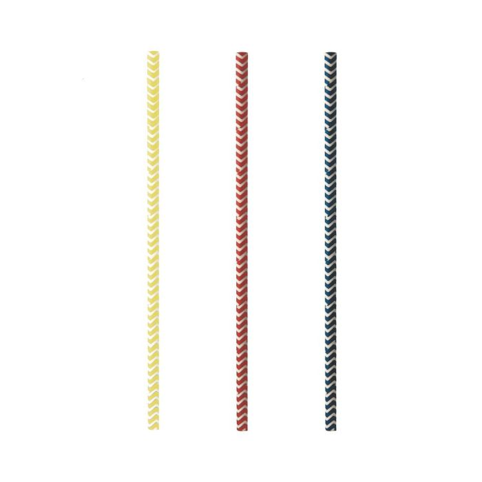Paper straws 6mm lenght 20cm ZigZag MIX, 100pcs.
