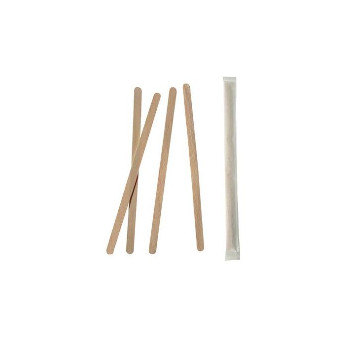 Mieszadełka drewniane 11cm op.1000szt. pojedynczo pakowane,gr.5mm PURE (k/10)