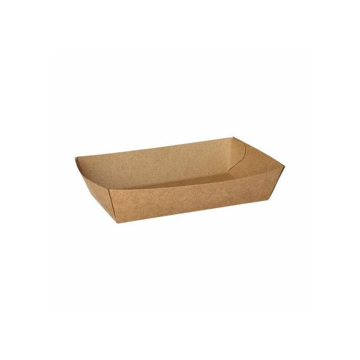 Brown tray for fries 8.5x15.5x3.5cm 50pcs. (k/10) Pure