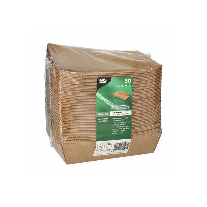 Brown tray for fries 8.5x15.5x3.5cm 50pcs. (k/10) Pure