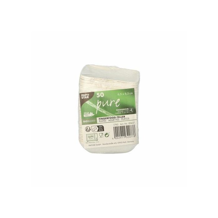 FINGERFOOD cane square plate 65x65mm, op.50pcs (k/10)