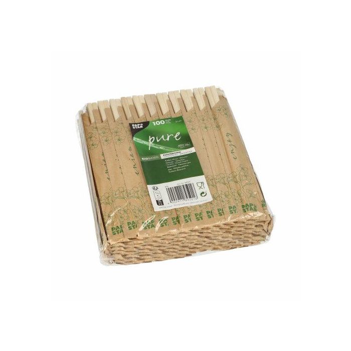 Wooden chopsticks 21cm kraft envelopes individually wrapped, op. 100 pairs (k/10)