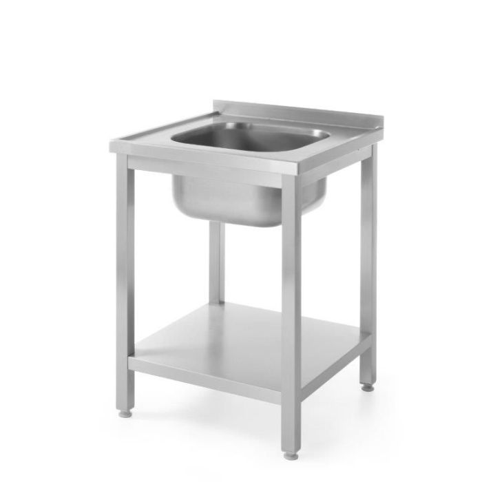 Table with one sink and shelf 800x600x(H)850 - code 811856