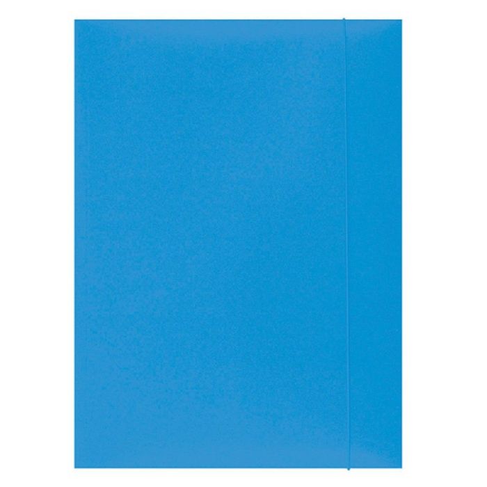 Elasticated file OFFICE PRODUCTS, cardboard, A4, 300gsm, 3-flaps, light blue