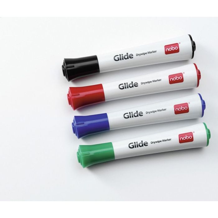 Marker for board, NOBO Glide Drymarker, round, 1-3mm, 4 pcs, assorted colours