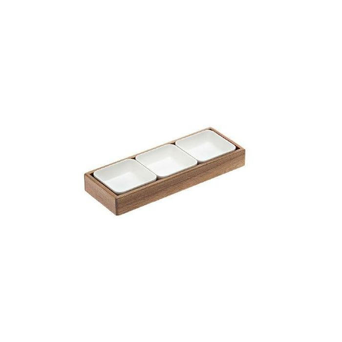 Acacia display with melamine inserts 31,5x11,5x(h)4cm, 1pc. (10)