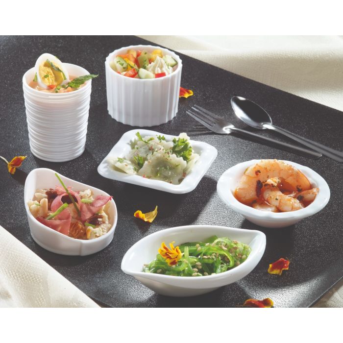 Finger food porcelain square plate 69x69mm white, op.24pcs. (k/9)