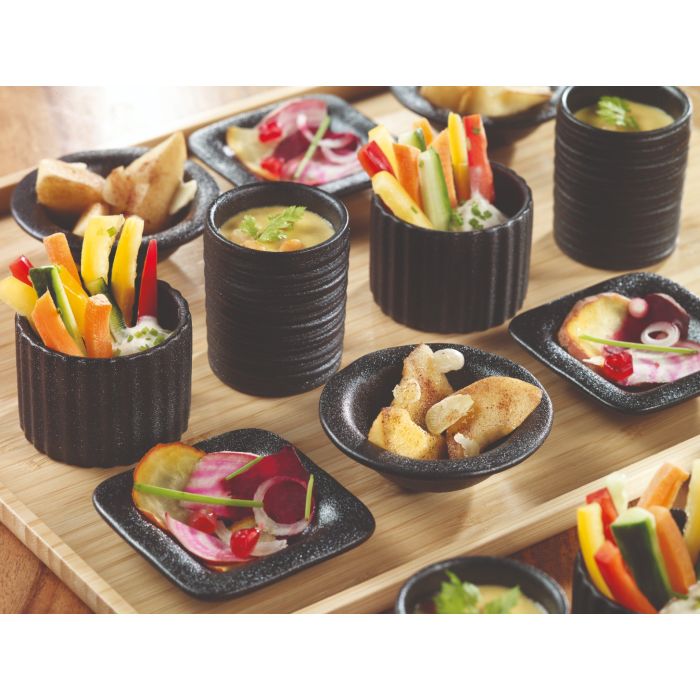 Finger food porcelana pucharek okrągły fi.56mm czarny, op.12szt. (k/12)