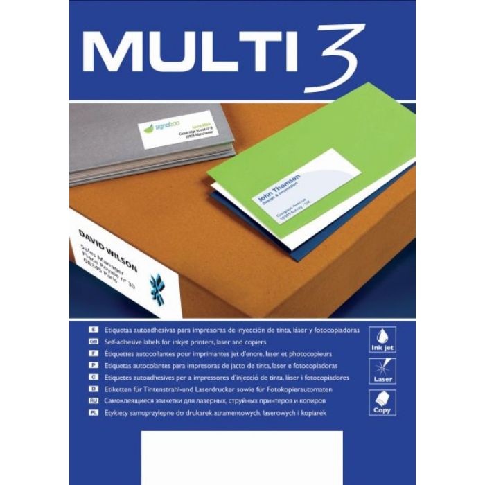 Universal Labels MULTI 3, 99. 1x93. 1mm, rounded, white