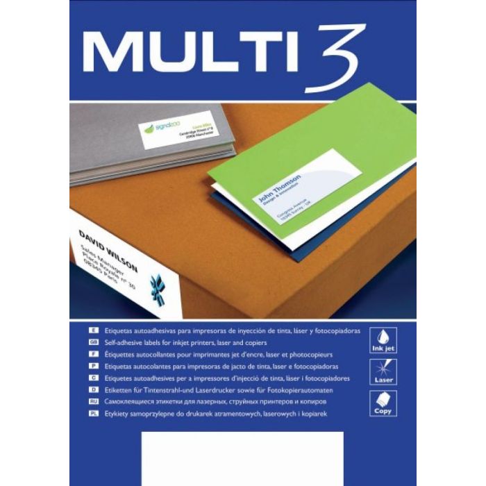 Universal Labels MULTI 3, 64. 6x33. 8mm, rectangle, white 100 sheets