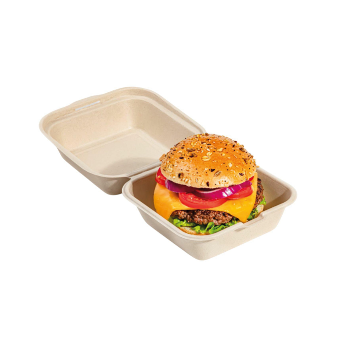 MENUBOX hamburger sugarcane, pack of 50, 156x174x82mm (k/10) PFAS Free