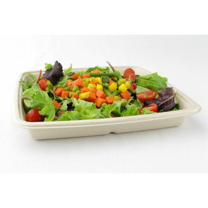 Container BePulp square 1000 ml, 23x23x3cm, vegetable pulp, 75 pieces