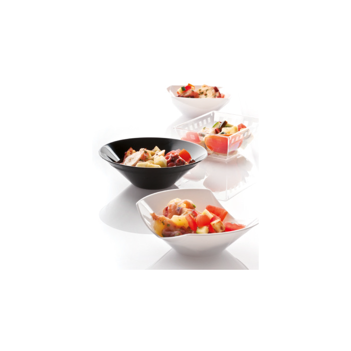 FINGERFOOD - bowl 60 ml DOMINO SCIVOLO transparent PS 7.5cm x 5cm x h.3cm, 50 pieces