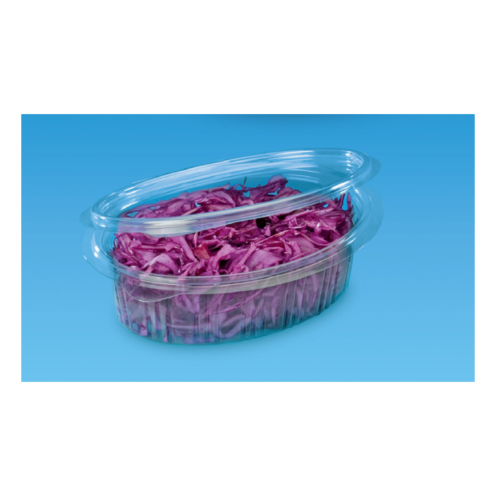 Oval PET container for salads, snacks 145x108, 100 pieces