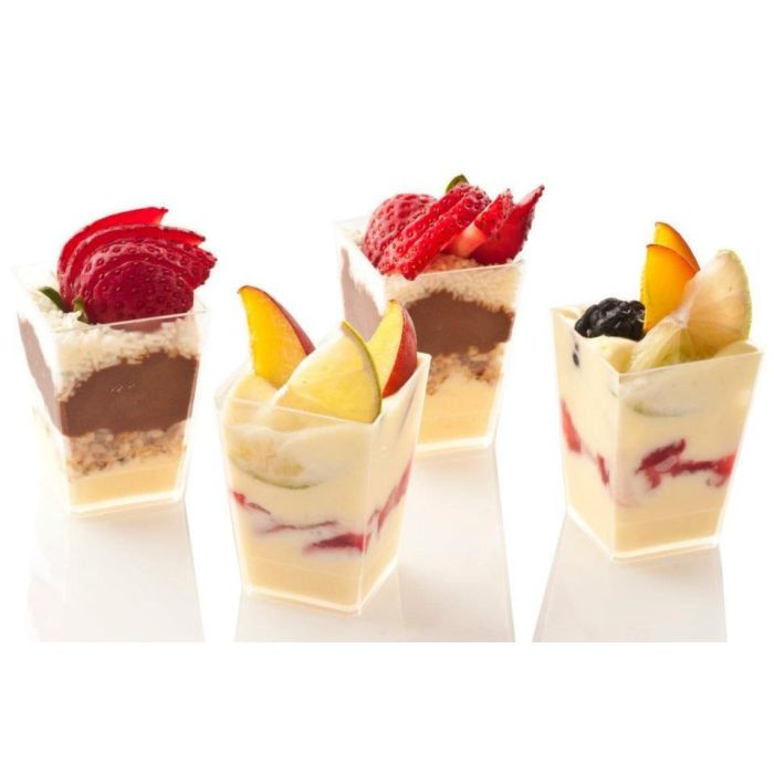 FINGERFOOD - kubek KUBIK 60 ml transparentny 4 x 4 x h 5,5cm op. 50 sztuk