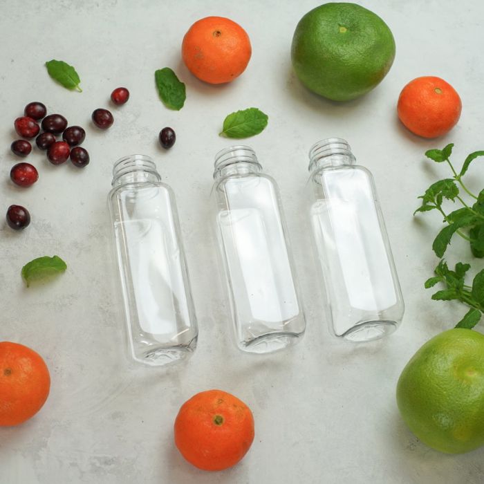rPET bottle square 400ml 100pcs. 38mm thread, TnP