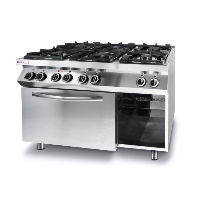 Kuchnia gazowa 6-palnikowa Kitchen Line z konewkcyjnym piekarnikem elektrycznym- kod 225899