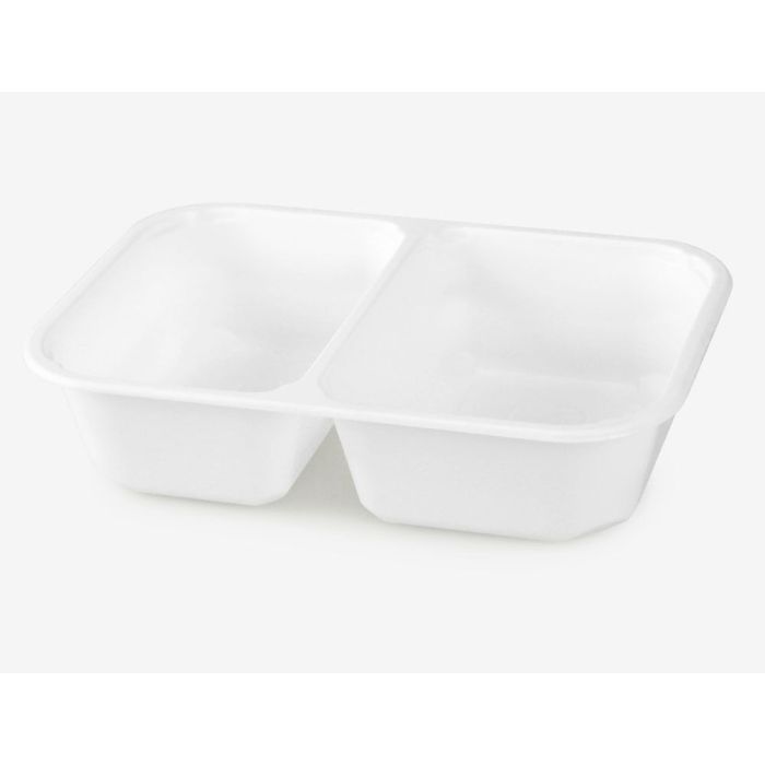 Lunch container Small Catering white 160x112x45, 2-chamber 420ml, 900 pieces