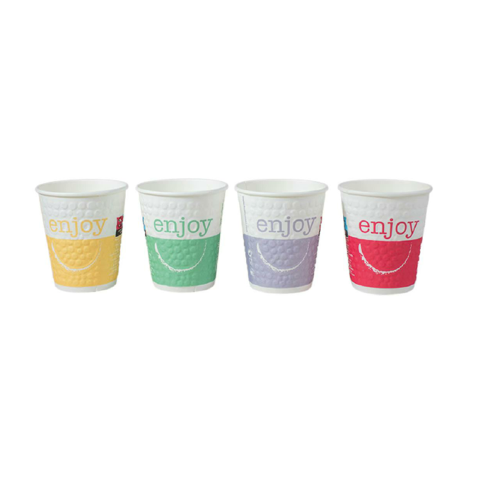 PAP/PE cup DW 400ml Enjoy op.25pcs SUP (k/20) dia.90mm, stamped, mix colors