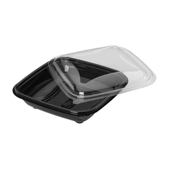 FCR140N+CVCR140 set, 80pcs (k/4) black 500ml container + cover crystal