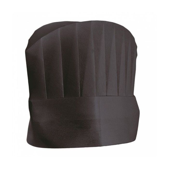 Chefs' caps black, non-woven fabric, height 20 cm, 10 pieces