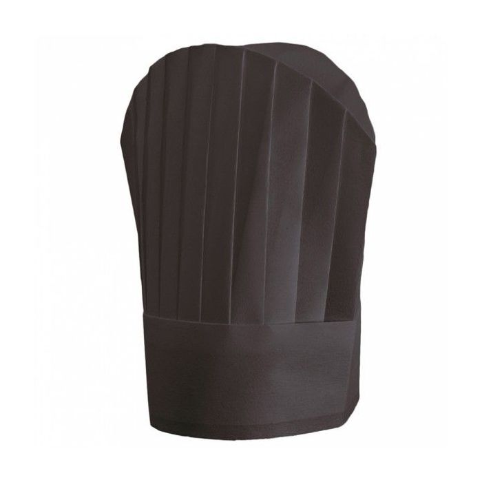 Chefs' caps black of non-woven fabric height 30 cm,10 pieces