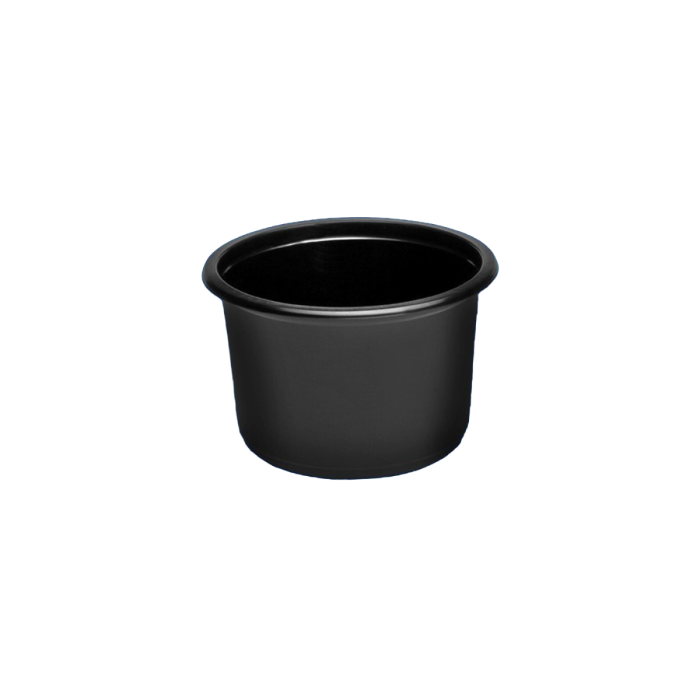 Pojemnik okrągły czarny fi115mm - surówka, gorący sos, zupa 450ml op. 50 sztuk