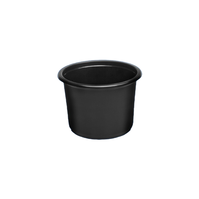 Pojemnik okrągły fi115mm, czarny - surówka, gorący sos, zupa 500ml op. 50 sztuk