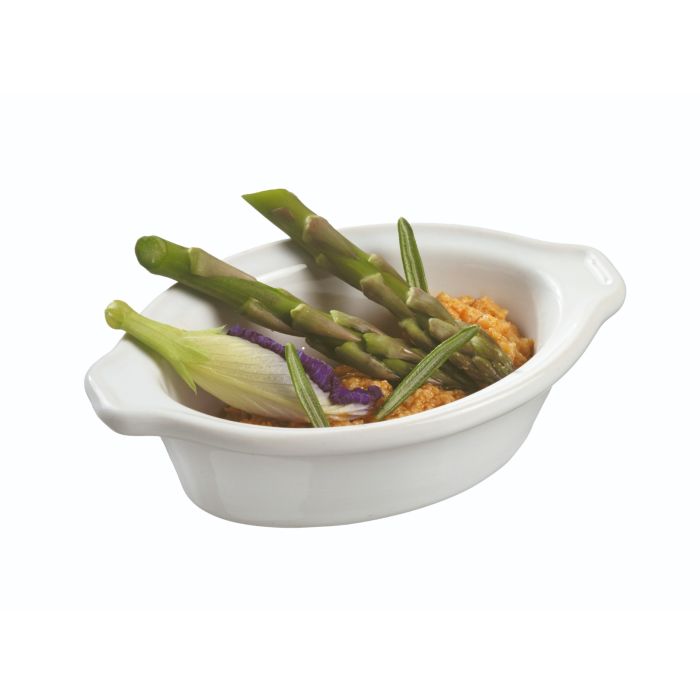 Finger food porcelain oval goblet 88x53mm white, op.12pcs. (k/12)